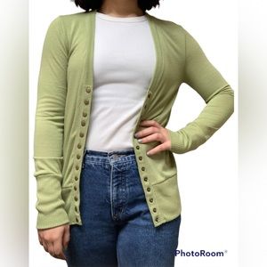 Olive Green Button Up Cardigan